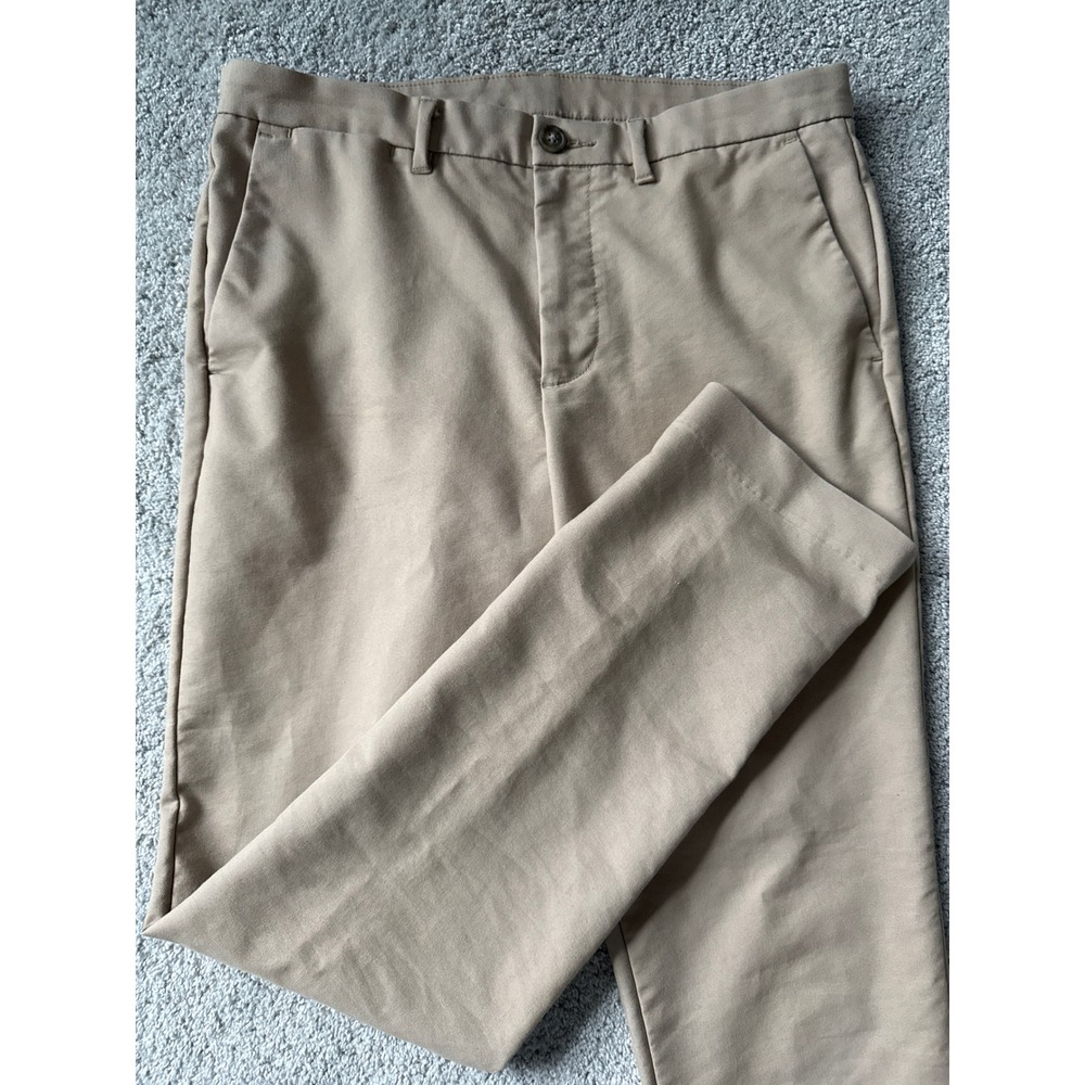 Calvin Klein Men Modern Chino Pants Khaki Tan Slim Straight Fit W32 L32